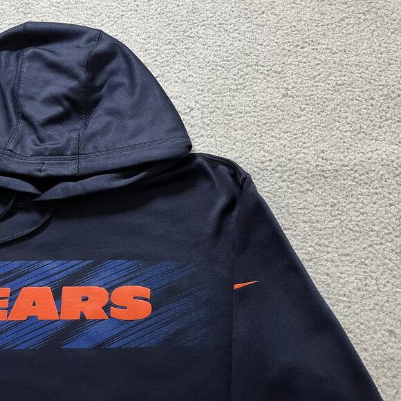 Chicago Bears Hoodie Mens Large Nike Pullover Sweatshirt NFL Football Therma Fit - Picture 6 of 13